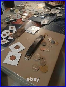 Autographed Baseballs foreign coins silver color gold banknote junk drawer lot