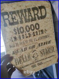 BELLE STARR Antique WANTED POSTER $10,000 REWARD in Gold Coin By US GOVERNMENT