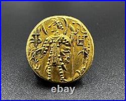 Bactrian Old Ancient India Indo Greek Kushan Gold Coin Antique Asian 17k 7.97 G