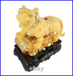 Big Golden Tiger on Coins Statue for Year of the Tiger