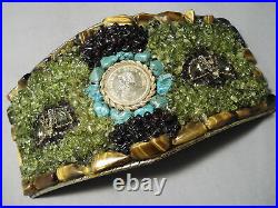 Biggest Vintage Navajo Gold Coin Silver Tigers Eye Buckle- 623 Grams