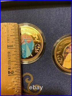 Bradford Disney Princess Collection 24k Gold Plated Coin Set Of 12 Please Read