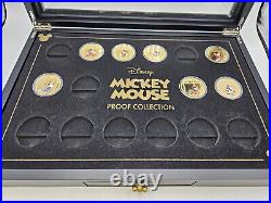 Bradford Exchange Mickey Mouse 24k Gold-Plated Proof 7-Coin Lot withCase