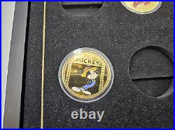 Bradford Exchange Mickey Mouse 24k Gold-Plated Proof 7-Coin Lot withCase