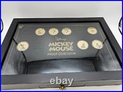Bradford Exchange Mickey Mouse 24k Gold-Plated Proof 7-Coin Lot withCase