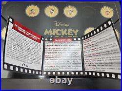 Bradford Exchange Mickey Mouse 24k Gold-Plated Proof 7-Coin Lot withCase