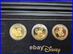 Bradford Exchange Mickey Mouse 24k Gold-Plated Proof 7-Coin Lot withCase