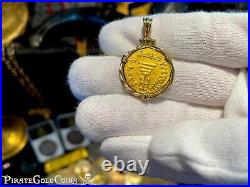 Byzantine Constans II Av Solidus 18kt Pirate Gold Coin Ancient Jewelry Necklace