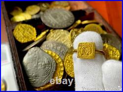 Byzantine Ring Jesus Christ 6 Century Pirate Gold Coins Fleet Ancient Jewelry