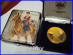 C1953. Queen Elizabetii Cigarette Case&golden Jubilee Coin. Extra Rare. Made In Uk