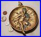 CIRCUS GIRL vtg bronze coin jewelry dish female nude elf dwarf gold drum bowl