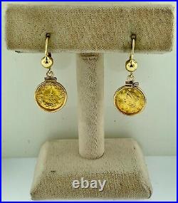 COLLECTIBLE Two (2) x 1853 Liberty Head $1.00 Dollar US Gold Coins As Earrings