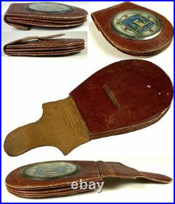 C. 1770-1810 French Coin Purse with Gold Wire and Hand Painted Inset, Rare