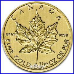 Canada 1/10 oz Gold Maple Leaf (Random Year) East Coast Coin & Collectables, Inc