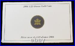 Canada 2006 $1 Dollar. 9999 Fine Gold Proof Coin in Original Box Coa