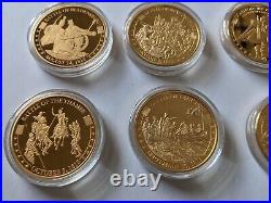 Canadian history proof coins. Collection of 26. Gold and silver plated