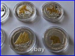 Canadian history proof coins. Collection of 26. Gold and silver plated