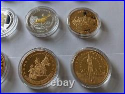 Canadian history proof coins. Collection of 26. Gold and silver plated