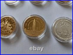 Canadian history proof coins. Collection of 26. Gold and silver plated