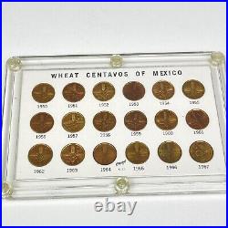Centavo Collection Mexico Wheat Coins 1950 To 1967 Brass Mexico City Lorenzo Raf