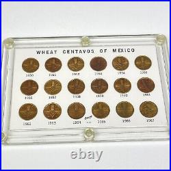 Centavo Collection Mexico Wheat Coins 1950 To 1967 Brass Mexico City Lorenzo Raf
