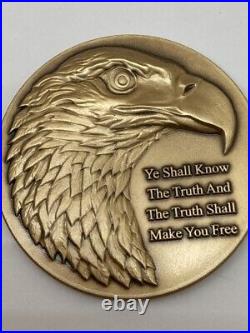 Central Intelligence Agency CIA Eagle Head Gold Tone Challenge Coin Know Truth