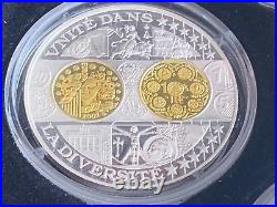 Certified French History Medal Coin Collection. 999 Fine Silver &. 999 Gold 340g