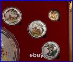 Chinese Commemorative Gold & Silver Plated Coin Set 2010 Year Of The Tiger