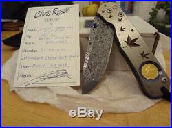 Chris Reeve Knives Large Regular Sebenza. Solid Canadian Gold Coin. CRK. Damascu