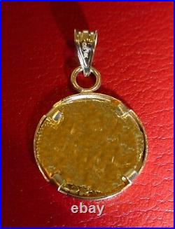 Christ first Byzantine coin icon Solid 22 Karat Gold Pendant Plain-back