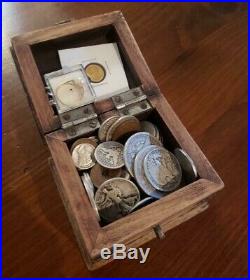 Coin Collection Lot! Gold & Silver coins + Gold Pearl Ring Over 100 items
