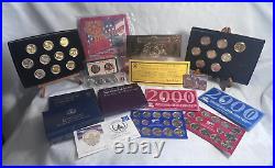 Coin Collection Lot Proof Coin Sets State Quarters Gold Certificate Ike Dollar