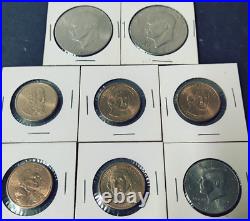 Coin Collection of One Dollar Coins and Gold Dollars + 50Cent Piece Circulated