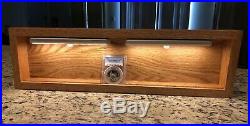 Coin Slab Display Shelf Stand Holder LED Light Up PCGS/NGC Gold, Silver -Red Oak