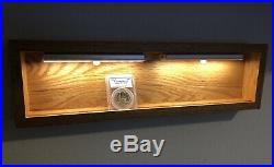 Coin Slab Display Shelf Stand Holder LED Light Up PCGS/NGC Gold, Silver -Red Oak