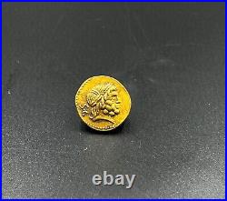 Collectable Old Antique Roman Antiquities Gold Coin Pendant Jewelry 17 k