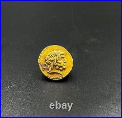 Collectable Old Antique Roman Antiquities Gold Coin Pendant Jewelry 17 k