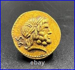 Collectable Old Antique Roman Antiquities Gold Coin Pendant Jewelry 17 k