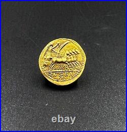 Collectable Old Antique Roman Antiquities Gold Coin Pendant Jewelry 17 k