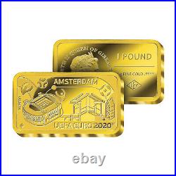 Collectable UEFA Euro 2020 Football Championship City Gold Coin Bar Amsterdam