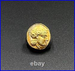 Collectables Antique Gold Greek Coin 1.9 Grams 17k Vintage Jewelry Pendant