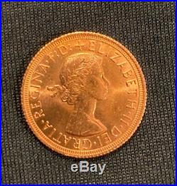 Collectible 1963 Gold Sovereign Elizabeth II Young Head Gold Coin