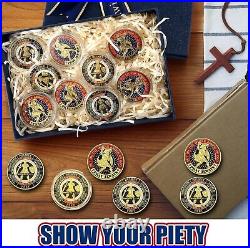 Collectible 48 Piece Prayer Coin Set Durable Gold Coins with Enamel Finish