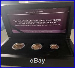 Collectible Ltd Edition Solid 24ct Gold Queen Victoria Sovereign Set 2019 BNIB