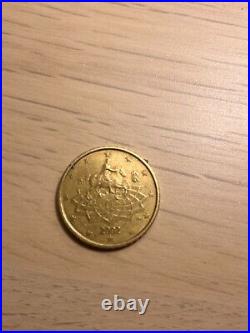 Collection coins. Italy 50 euro cent, 2002 rare