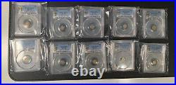 Collection of 10 California Fractional Gold Coins in PCGS Secure+ with True View