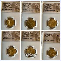 Collection of 6 Byzantine Empire Ancient gold solidus coins all MS MINT STATE