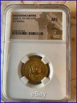 Collection of 6 Byzantine Empire Ancient gold solidus coins all MS MINT STATE