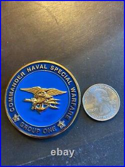 Commander Naval Special Warfare Group One Navy SEAL Challenge Coin GOLD