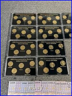 Complete 24K Gold Plated 50 State Quarter Collection 1999-2008 50 Coins